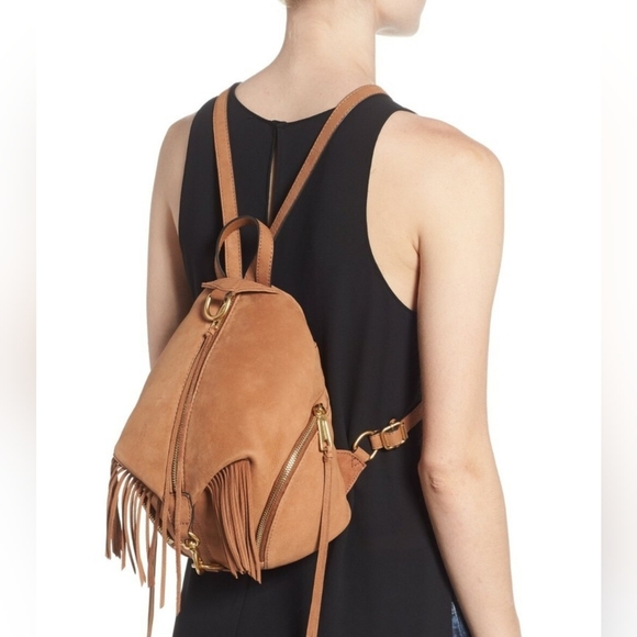 Almond Colored Leather Rebecca Minkoff Julian Nubuck Backpack‎